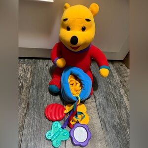 Vintage 1996 Mattel Winnie the Pooh Footed PJs Holding Honey Pot with Baby toys